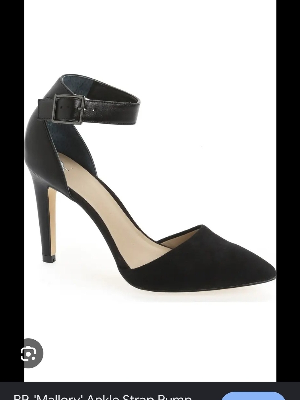 bp Black Ankle-Strap Pointed Pump